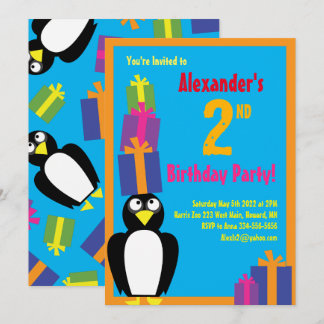 Penguin Animal Kid's Birthday Party Einladungen