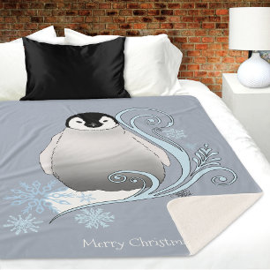 Penguin Art Nouveau Schneeflocken Sherpadecke