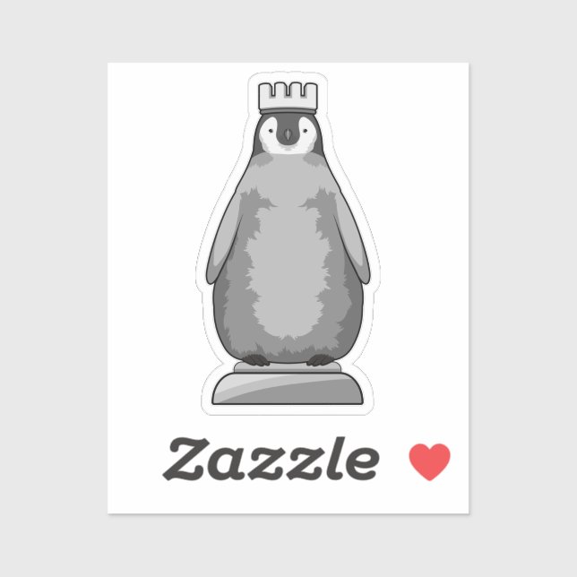 Penguin as Chess piece King Aufkleber (Blatt)