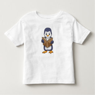 Penguin as Nerd with Book Kleinkind T-shirt