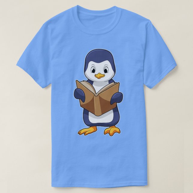 Penguin as Nerd with Book T-Shirt (Design vorne)