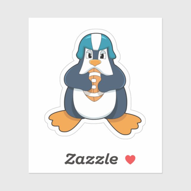 Penguin at Football Sports Aufkleber (Blatt)