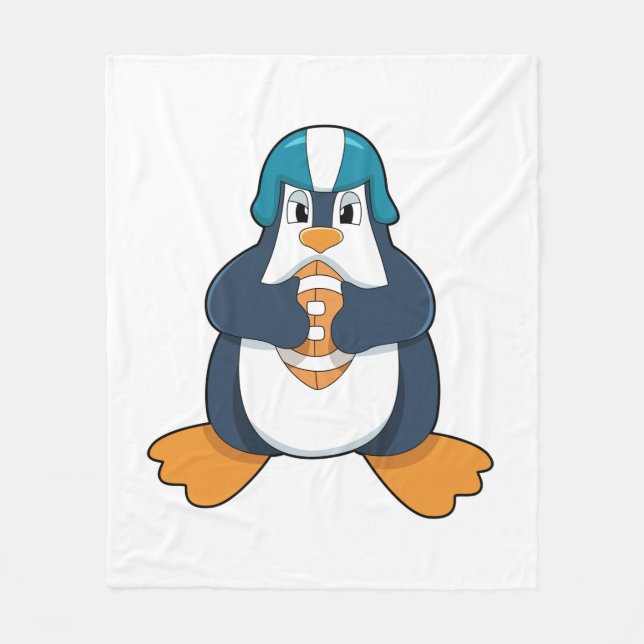 Penguin at Football Sports Fleecedecke (Vorderseite)