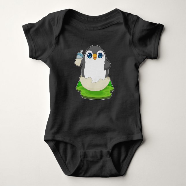 Penguin Babyflasche Milch Baby Strampler (Vorderseite)