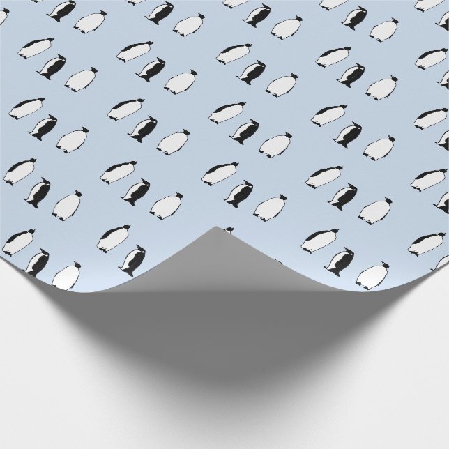 Penguin Bird Blue Arctic Animal Polar Winter Geschenkpapier (Ecke)