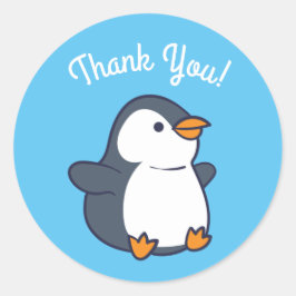 Penguin Birthday Party Runder Aufkleber