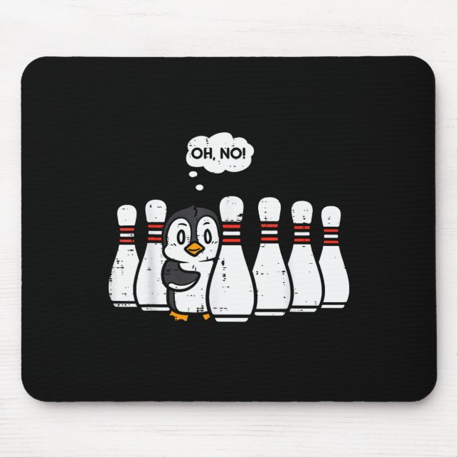 Penguin Bowling Ns Oh No Funny Bowler Player Men W Mousepad (Vorne)