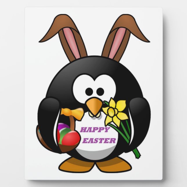 PENGUIN BUNNY "HAPPY EASTER" FOTOPLATTE (Vorderseite)