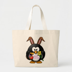 PENGUIN BUNNY "HAPPY EASTER" JUMBO STOFFBEUTEL