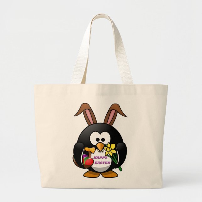 PENGUIN BUNNY "HAPPY EASTER" JUMBO STOFFBEUTEL (Vorne)