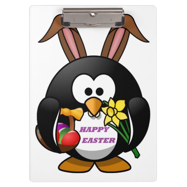 PENGUIN BUNNY "HAPPY EASTER" KLEMMBRETT (Vorderseite)