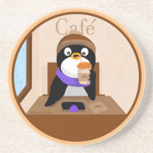 Penguin Cafe Sandstone Untersetzer