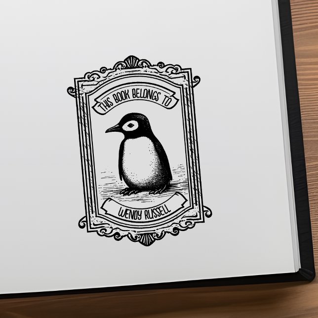 Penguin Chick Individuelle Name Buchzeichen Gummistempel (Von Creator hochgeladen)