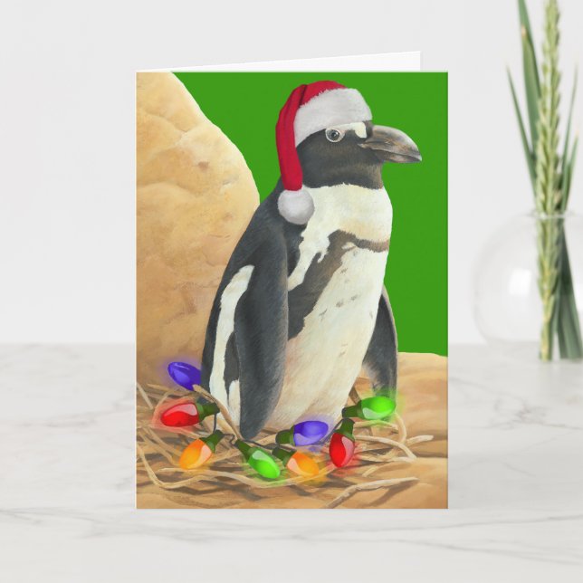 Penguin Christmas Card Feiertagskarte (Vorderseite)