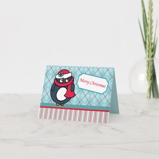 Penguin Christmas Card Feiertagskarte (Vorderseite)