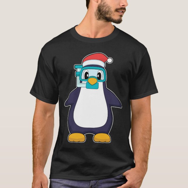 Penguin Christmas Diving T-Shirt (Vorderseite)