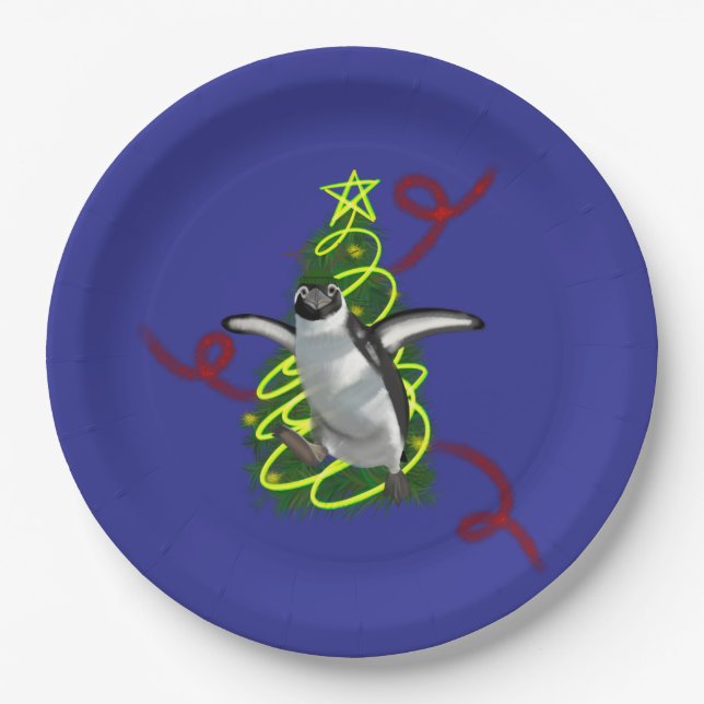Penguin Christmas Pappteller (Vorderseite)