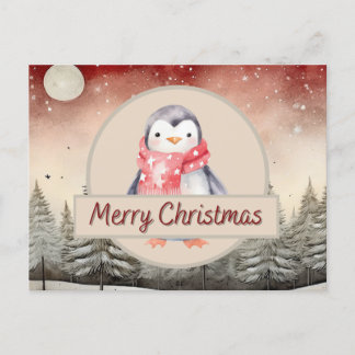 Penguin Christmas Postcard Feiertagspostkarte