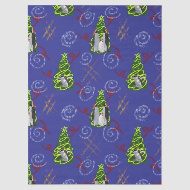 Penguin Christmas Seidenpapier (Vorderseite)
