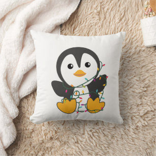 Penguin Christmas Snow Winter Animals Penguins Kissen