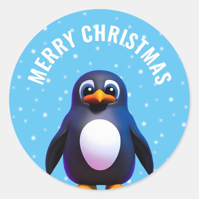 Penguin Classic Round Aufkleber (Vorderseite)