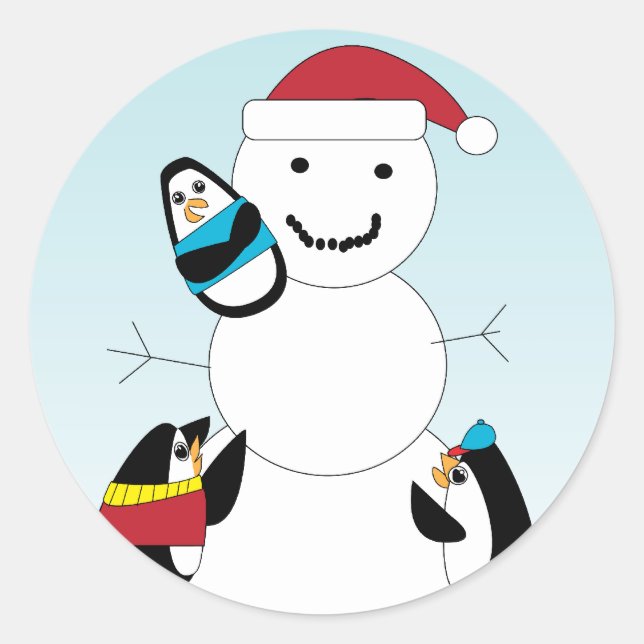 Penguin Construire un Sticker Snowman (Devant)
