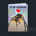 PENGUIN COUPLE HUSBAND BIRTHDAY Grußkarte Karte<br><div class="desc">ZU MEINEM HUSBAND. ICH LIEBE CHILLIN' MIT DIR. HAPPY BIRTHDAY GREETING CARD</div>