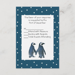 Penguin Couple Wedding RSVP Card