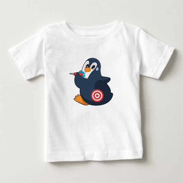 Penguin Darts Dart Dartboard Baby T-shirt (Vorderseite)