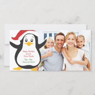 Penguin de Noël Carte photo de famille
