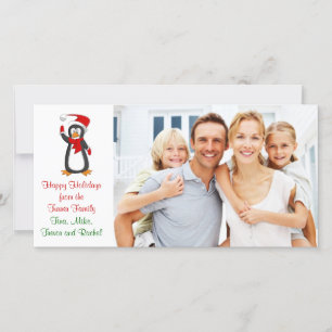 Penguin de Noël Carte photo de famille