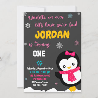 Penguin Einladung zum Geburtstag Holiday Einladung
