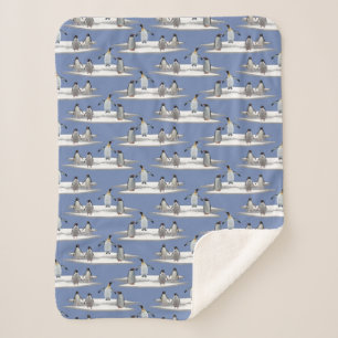 Penguin Eisberg Party Sherpa Decke (Blau) Sherpadecke