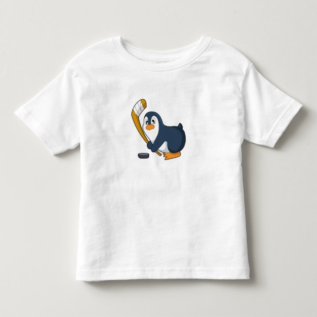 Penguin Eishockey Eishockeystick Kleinkind T-shirt (Vorderseite)