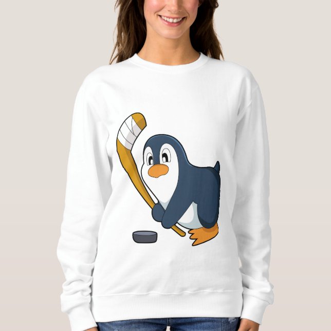 Penguin Eishockey Eishockeystick Sweatshirt (Vorderseite)