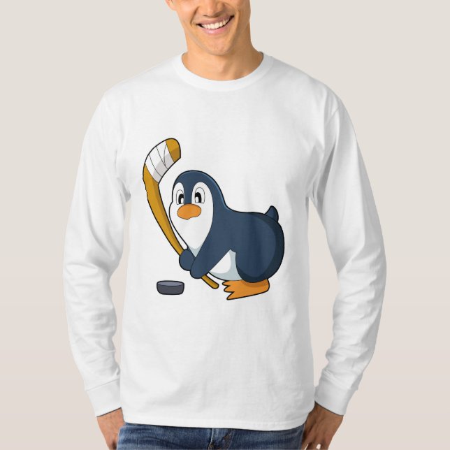Penguin Eishockey Eishockeystick T-Shirt (Vorderseite)