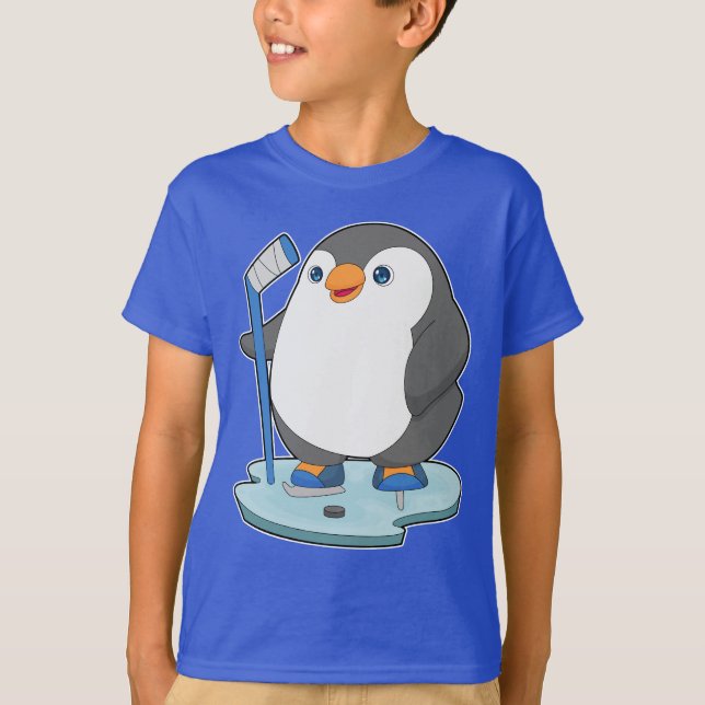 Penguin Eishockey Eishockeystick T-Shirt (Vorderseite)