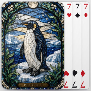 Penguin-Eisschelf Illumina-Buntglas Spielkarten