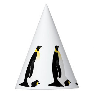 Penguin Eltern mit seinem Baby Partyhütchen