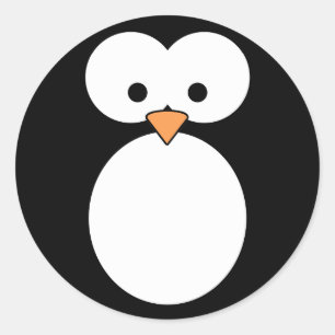 Penguin Eyes Runder Aufkleber