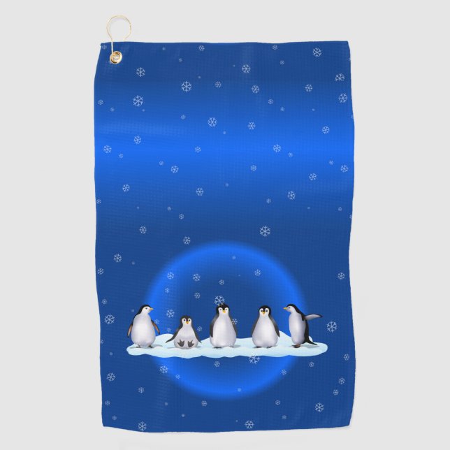 Penguin-Familie Golfhandtuch (Vorderseite)