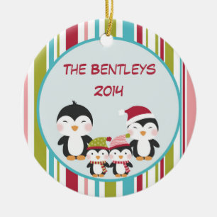 Penguin Familie Maßgeschneiderte Weihnachtsschmuck
