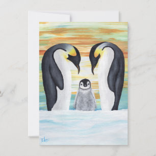 Penguin Familie mit Baby Penguin