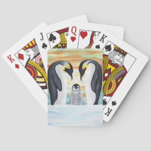 Penguin Familie mit Baby Penguin Spielkarten