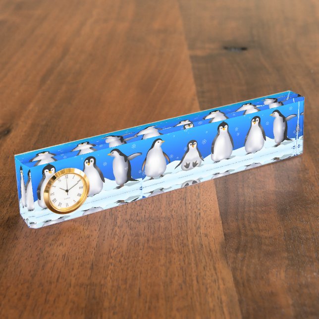 Penguin-Familie Namensplakette (Seite)