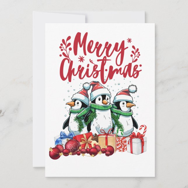 Penguin-Familie Weihnachten (Vorderseite)