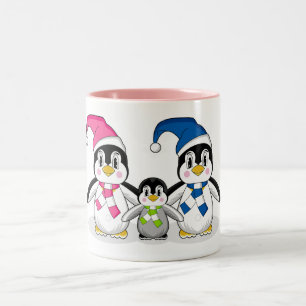 Penguin-Familien-Kaffee-Tasse Zweifarbige Tasse