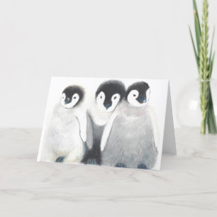 Penguin Family Note Card<Blank Inside> Ankündigung