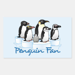 Penguin Fan Rechteckiger Aufkleber