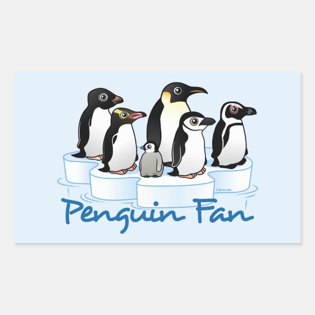 Penguin Fan Rechteckiger Aufkleber (Vorderseite)
